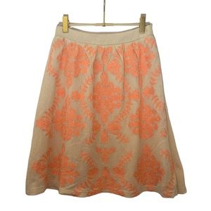ESLEY Unique Embroidered Fluorescent Mehndi Design Lined A-Line Skirt, Sz 4 NWT